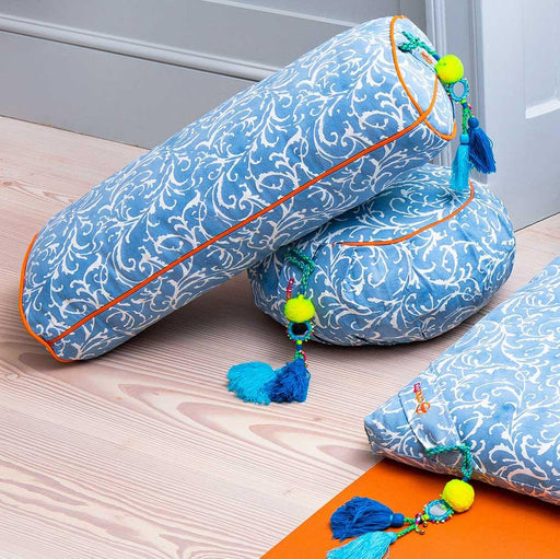 Chattra Oval Bolster - Sky Feather - LemonSalt