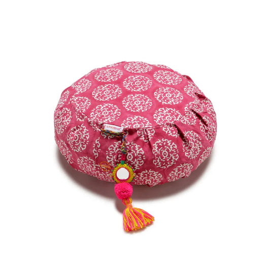 Chattra Zafu Meditation Cushion - Fuchsia Suzani - LemonSalt