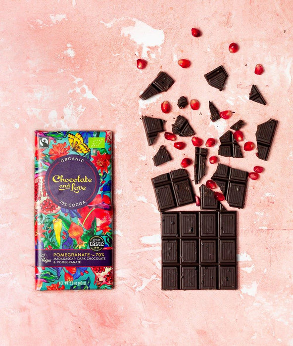 Chocolate and Love Dark Chocolate With Pomegranate Bar (80g) - LemonSalt