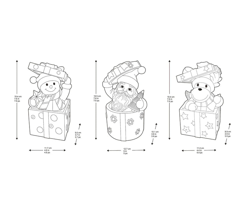 Christmas Present Figurines with LED Lights - Deer - LemonSalt