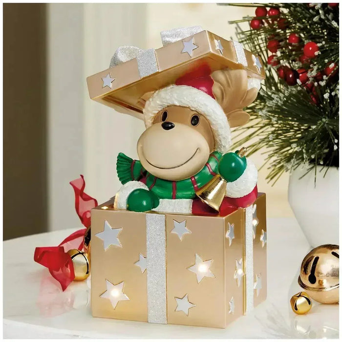 Christmas Present Figurines with LED Lights - Deer - LemonSalt