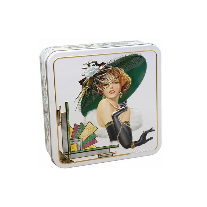 Churchill's Pearl Art Deco Tin Mini White Chocolate & Raspberry Biscuits (150g) - LemonSalt