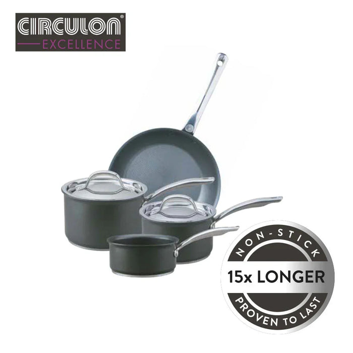 Circulon Excellence Aluminium Black Cookware Set (4 piece) - LemonSalt