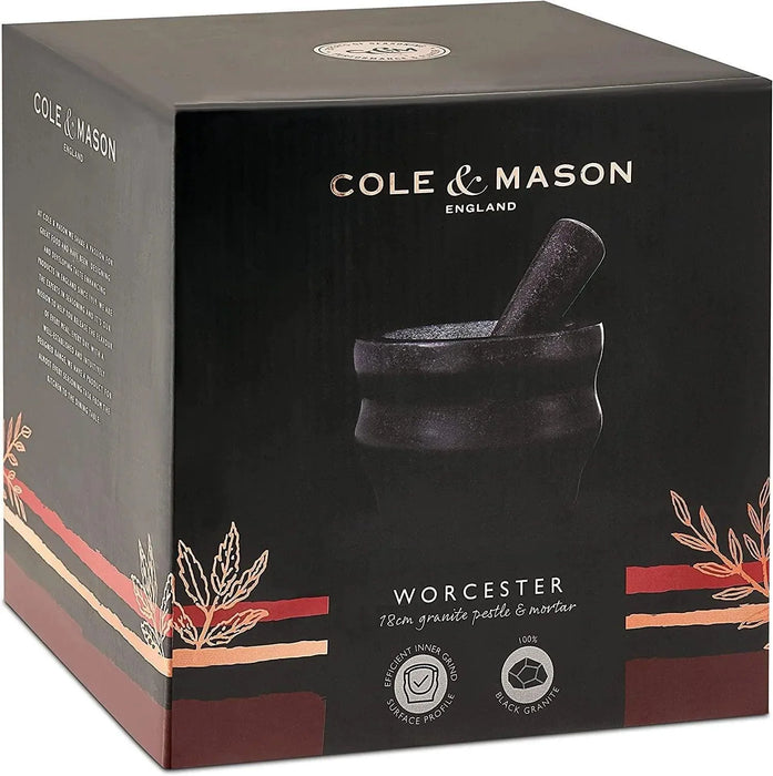 Cole & Mason Worcester Black Granite Pestle & Mortar (18cm)