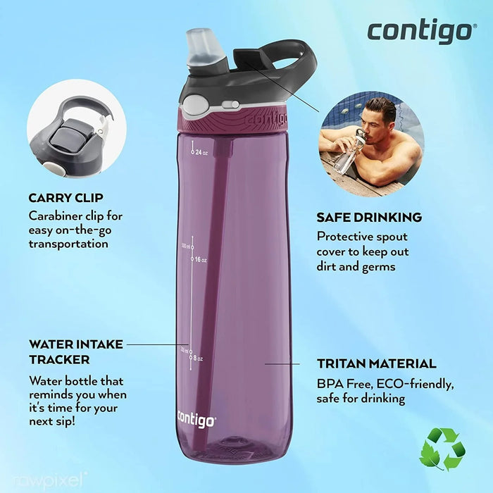 Contigo Ashland Autospout Water Bottle - Passion Fruit (720ml)