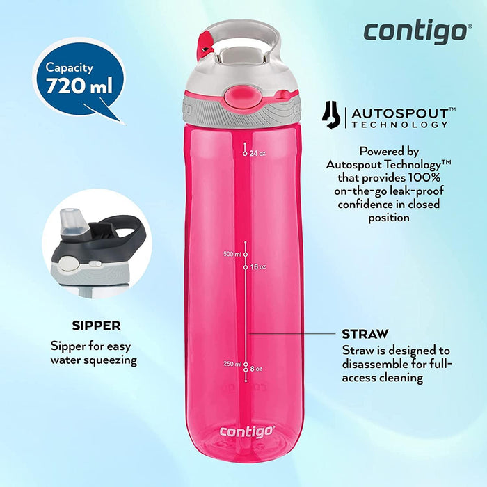 Contigo Ashland Autospout Water Bottle - Sangria (720ml)