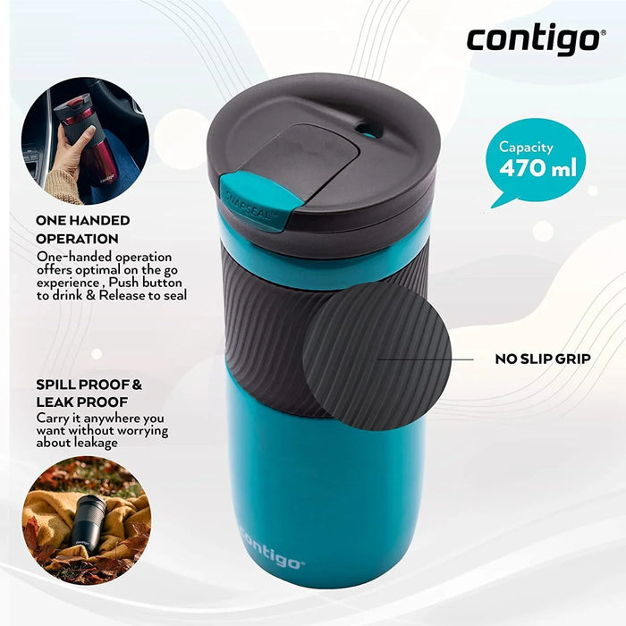 Contigo Byron Snapseal Travel Mug - Biscay Bay (470ml)