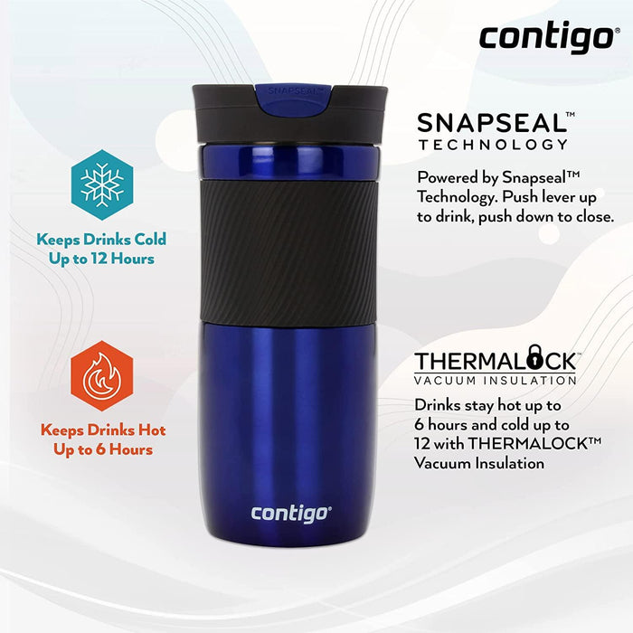 Contigo Byron Snapseal Travel Mug - Deep Blue (470ml)