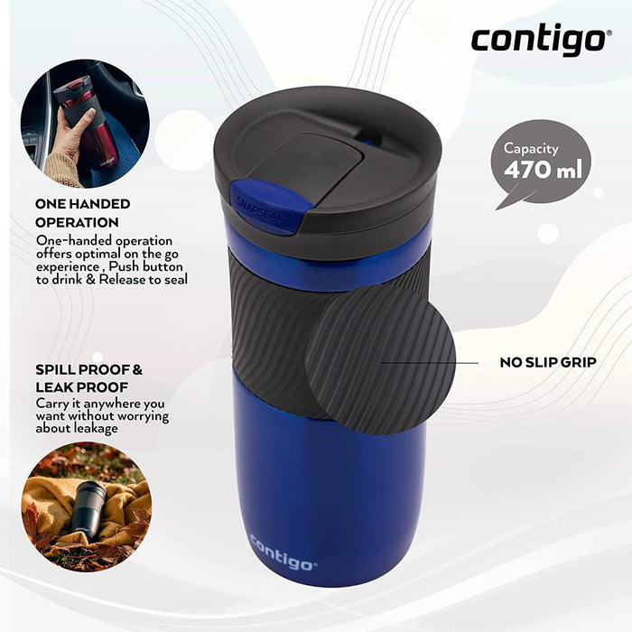 Contigo Byron Snapseal Travel Mug - Deep Blue (470ml)
