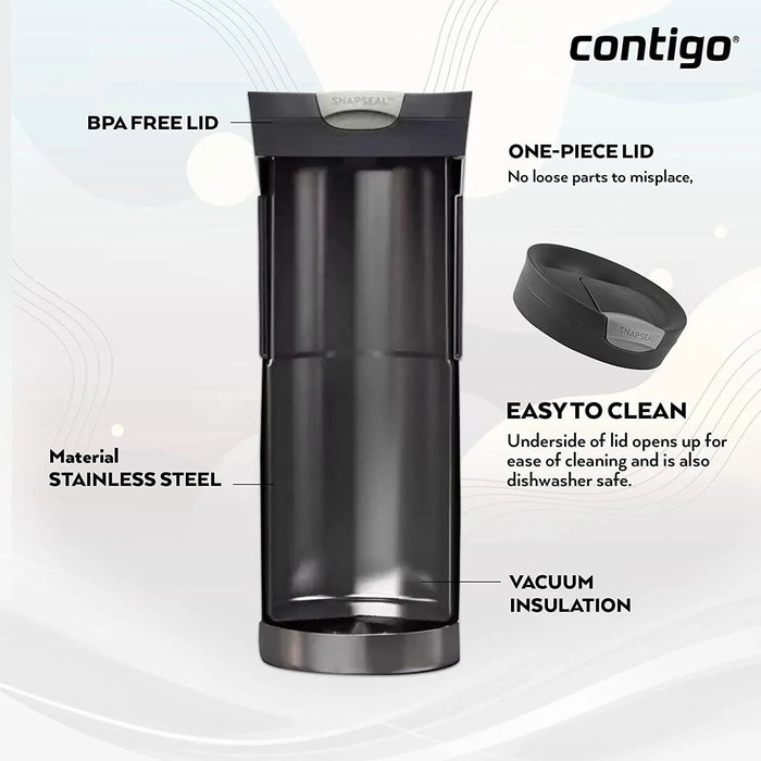 Contigo Byron Snapseal Travel Mug - Gunmetal (470ml)