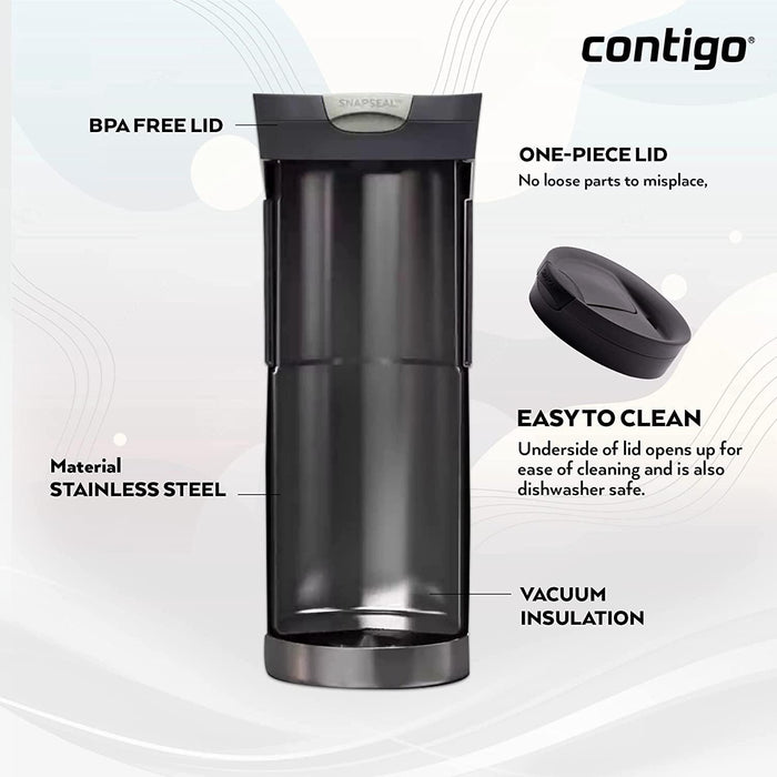 Contigo Byron Snapseal Travel Mug - Matte Black (470ml)