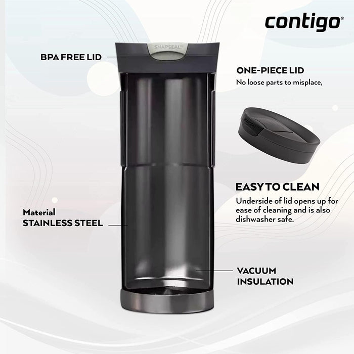 Contigo Byron Snapseal Travel Mug -  Stainless Steel (470ml)