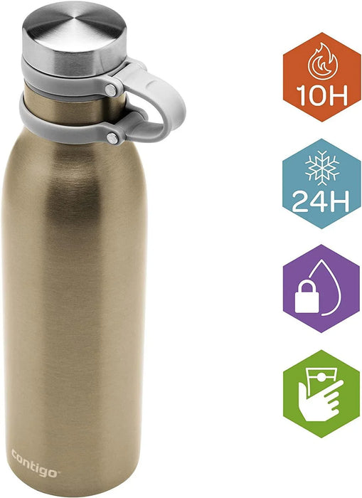 Contigo Matterhorn Thermalock Vacuum-Insulated Water Bottle - Gold (590ml)