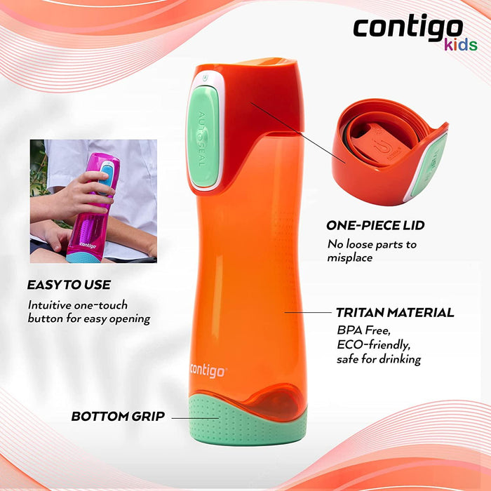 Contigo Swish Autoseal Kids Water Bottle - Pink Beach (500ml) | {{ collection.title }}