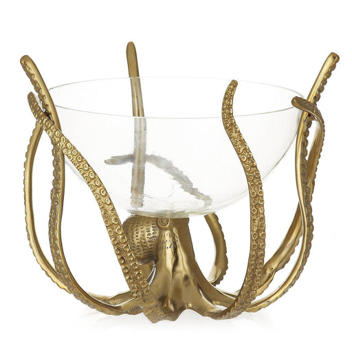 Culinary Concepts Gold Octopus Stand And Clear Glass Bowl | {{ collection.title }}