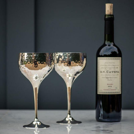 Culinary Concepts Pair of Hammered Wine Goblets | {{ collection.title }}