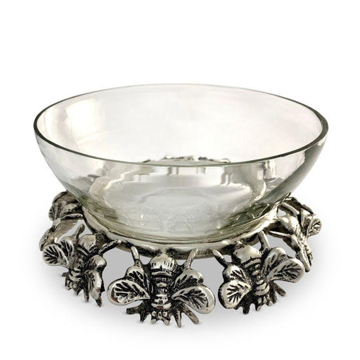 Culinary Concepts Small Bee Stand With Glass Bowl - Silver | {{ collection.title }}