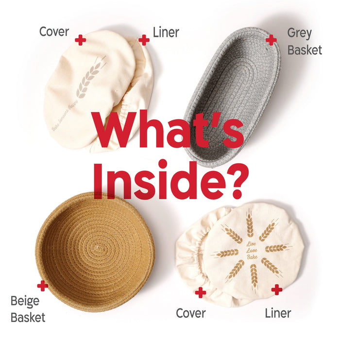 KneadAce Oval & Round Cotton Rope Proofing Baskets