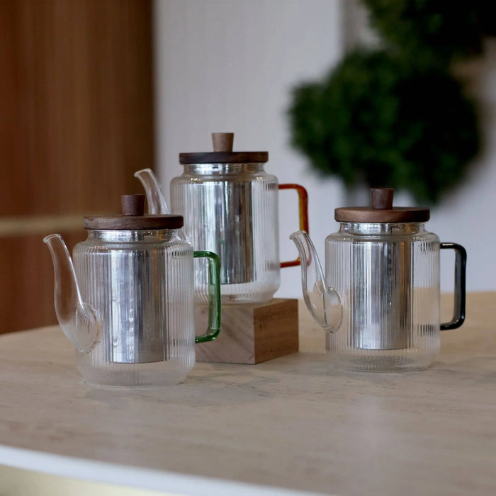 Ogo Living Karl Glass Teapot with Green Handle (550 ml)