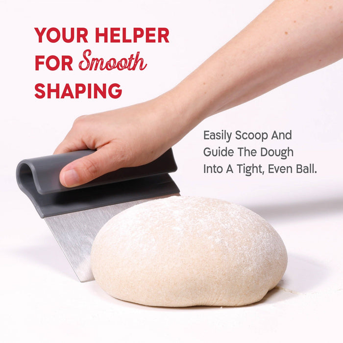 KneadAce Bench Scraper and Baker's Brush - Grey/Turquoise