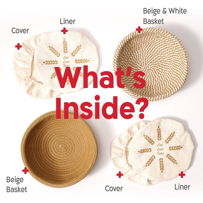 KneadAce Round Cotton Rope Proofing Baskets Set