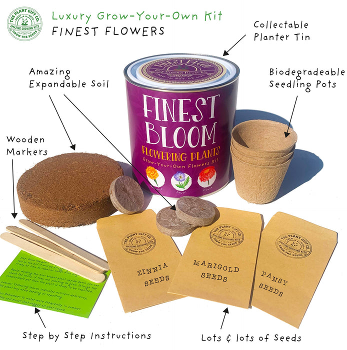 The Plant Gift Co. Finest Blooms Eco Grow Your Own Flowers Kit.