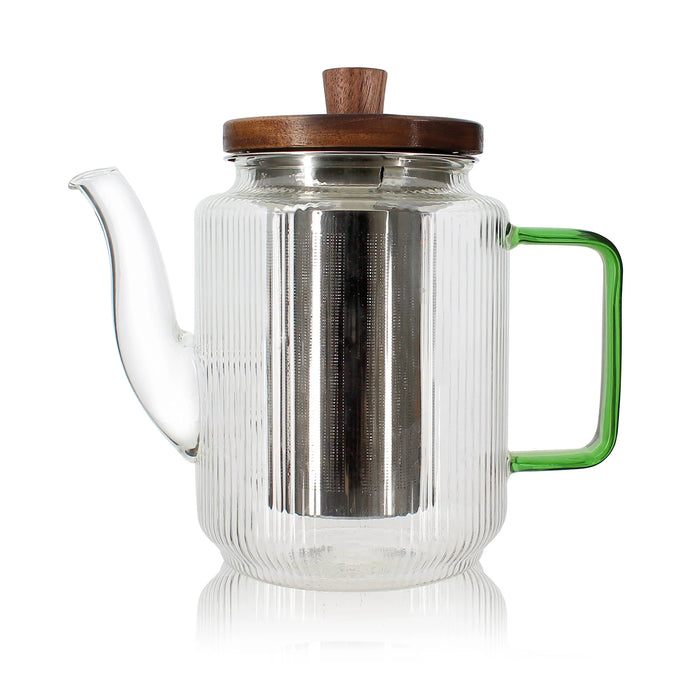 Ogo Living Karl Glass Teapot with Green Handle (550 ml)