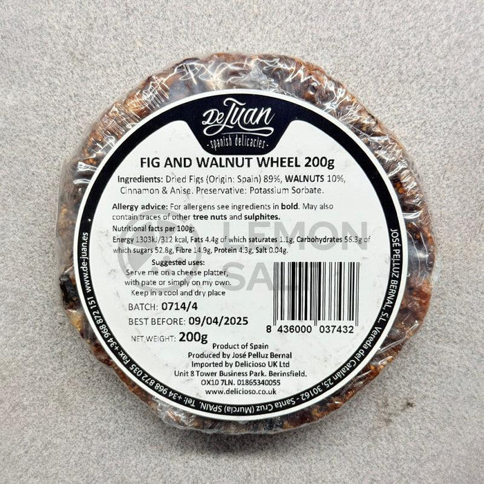 De Juan Pressed Fig & Walnut Wheel (200g) - LemonSalt