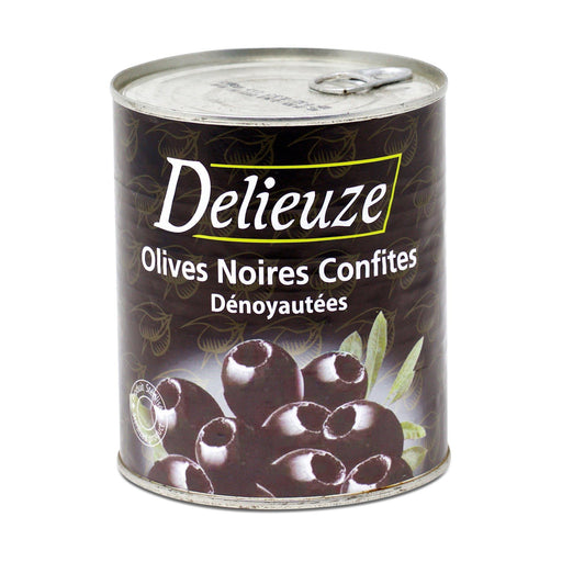 Delieuze Pitted Canned Black Olives (850g) - LemonSalt