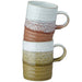 Denby Stoneware Kiln Accents Set of 2 Ridged Mugs - Ochre & Rust - LemonSalt