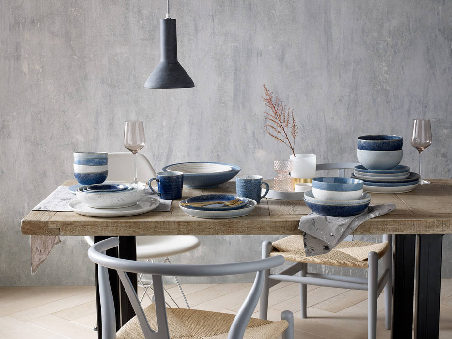 Denby Stoneware Studio Blue Coupe Dinner Plates - Set of 4 (26cm) - LemonSalt
