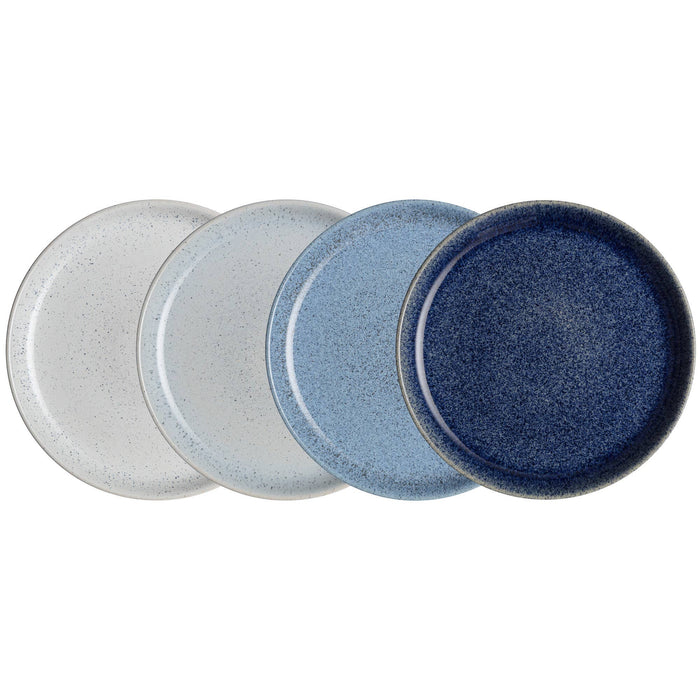 Denby Stoneware Studio Blue Coupe Dinner Plates - Set of 4 (26cm) - LemonSalt