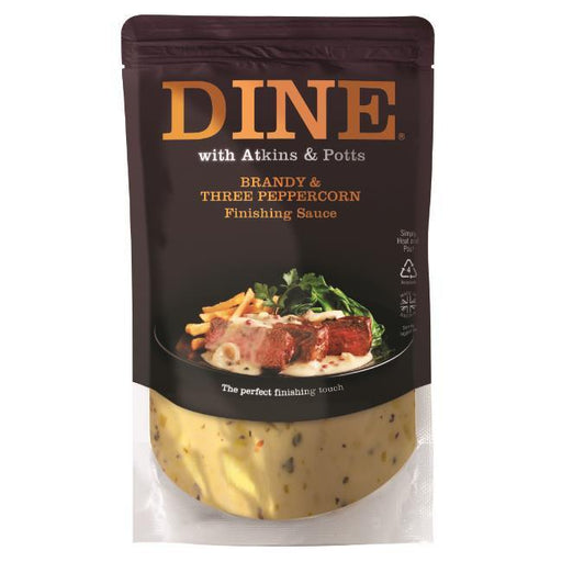 Dine with Atkins & Potts - Brandy & Three Peppercorn Finishing Sauce (350g) - LemonSalt