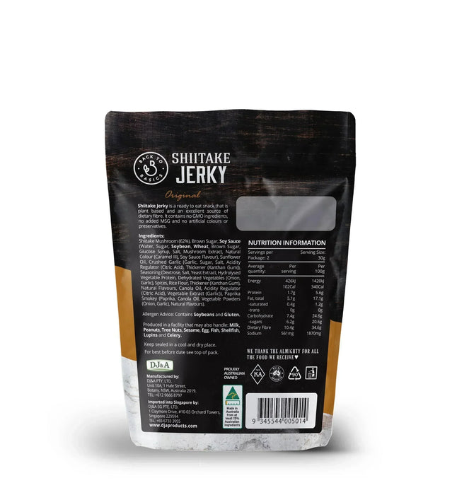 DJ&A Back to Basics Vegan Shiitake Jerky (60g) - LemonSalt