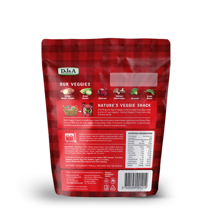 DJ&A Veggie Crisps Hot & Spicy (90g) - LemonSalt