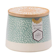 DMD Artisan Flower Blue Canister with Bamboo Lid