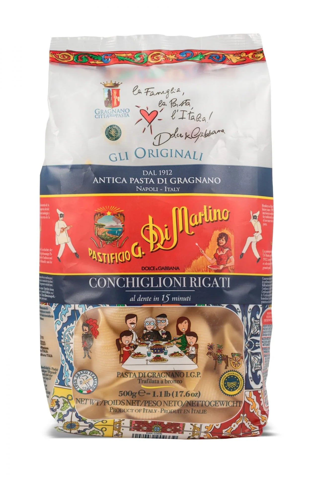 Dolce & Gabbana Gragnano IGP Conchiglioni Rigati Pasta (500g) - LemonSalt