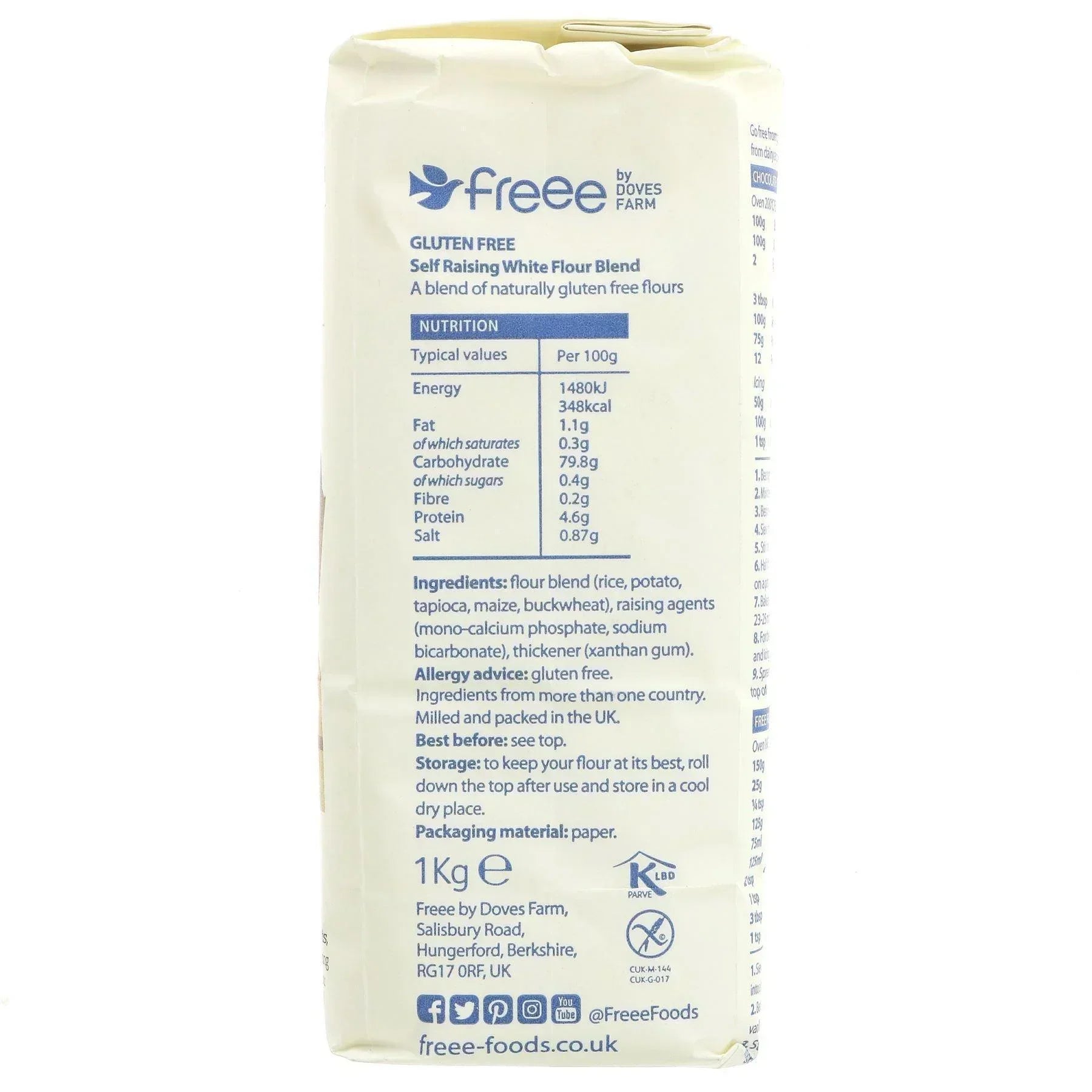 Doves Farm Gluten Free Self Raising White Flour (1kg) - LemonSalt
