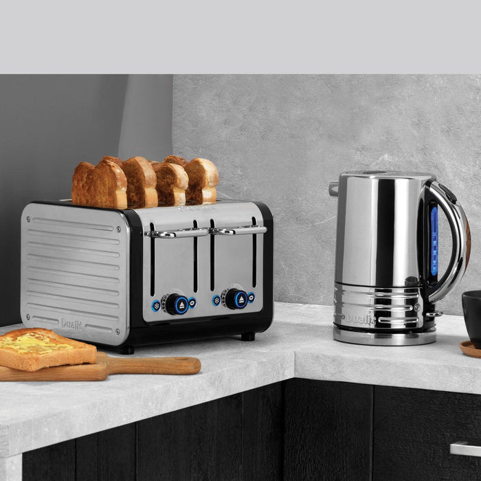 Dualit Architect 1.5L Kettle & 4 Slot Toaster Set in Matt Black - LemonSalt