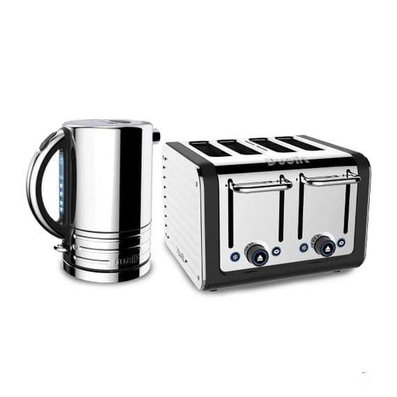 Dualit Architect 1.5L Kettle & 4 Slot Toaster Set in Matt Black - LemonSalt