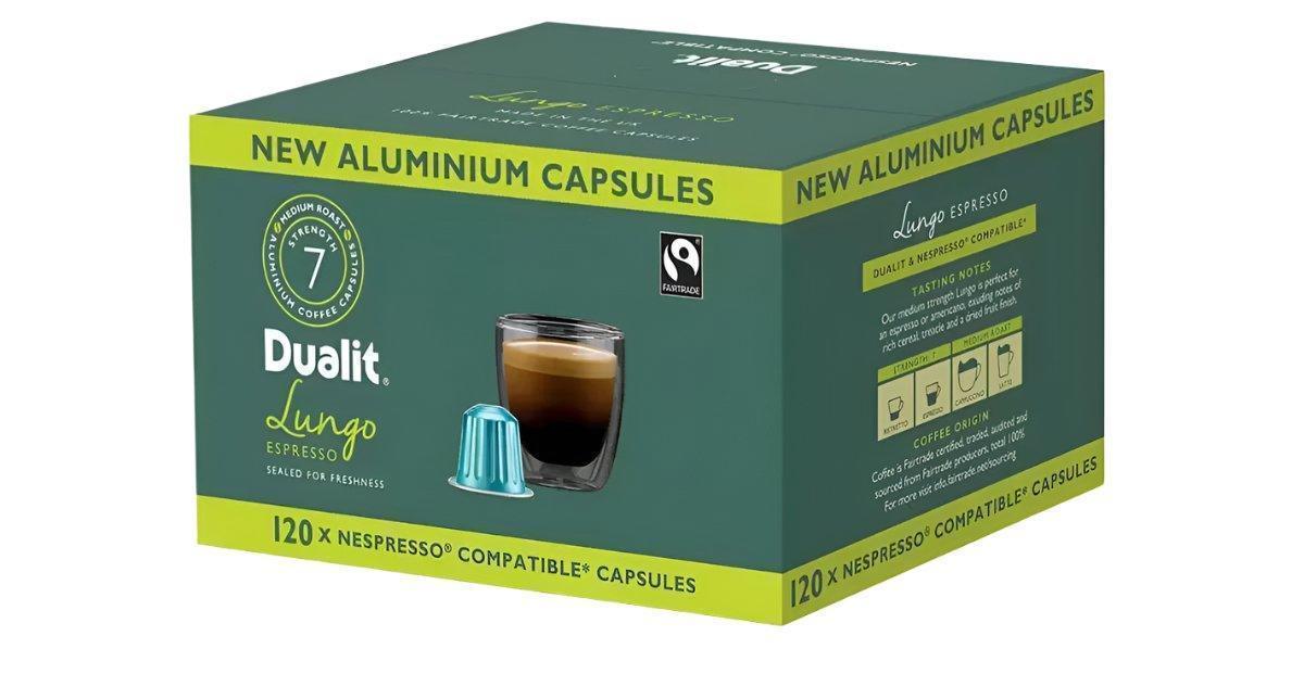 Dualit Lungo Espresso Nespresso Compatible Aluminium Coffee Capsules (120 Servings) - LemonSalt