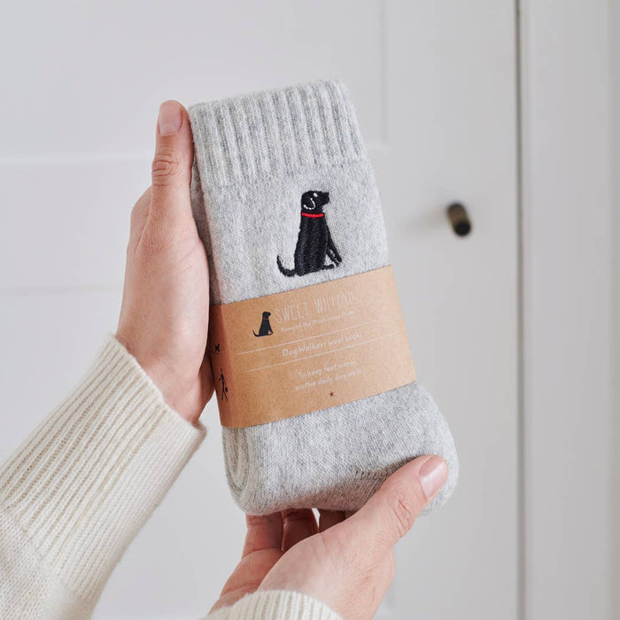 Sweet William Dog Walking socks - Black Labrador