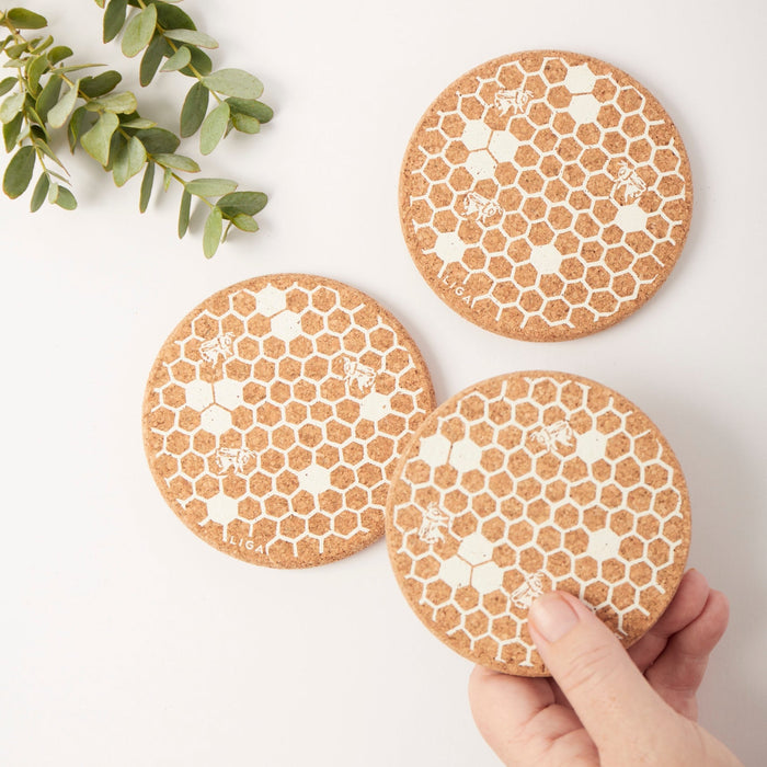 Liga Cork Coaster - HoneyComb