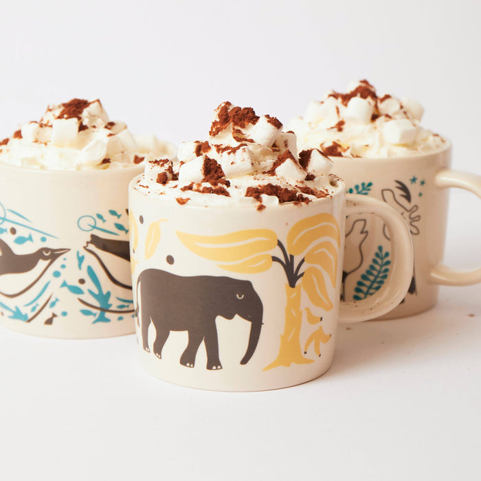 Liga Stoneware Mug - Elephants & Bananas