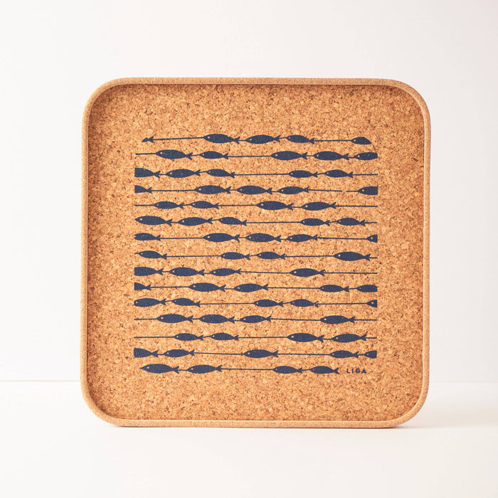 Liga Cork Tray - Fish on a Line (Navy)