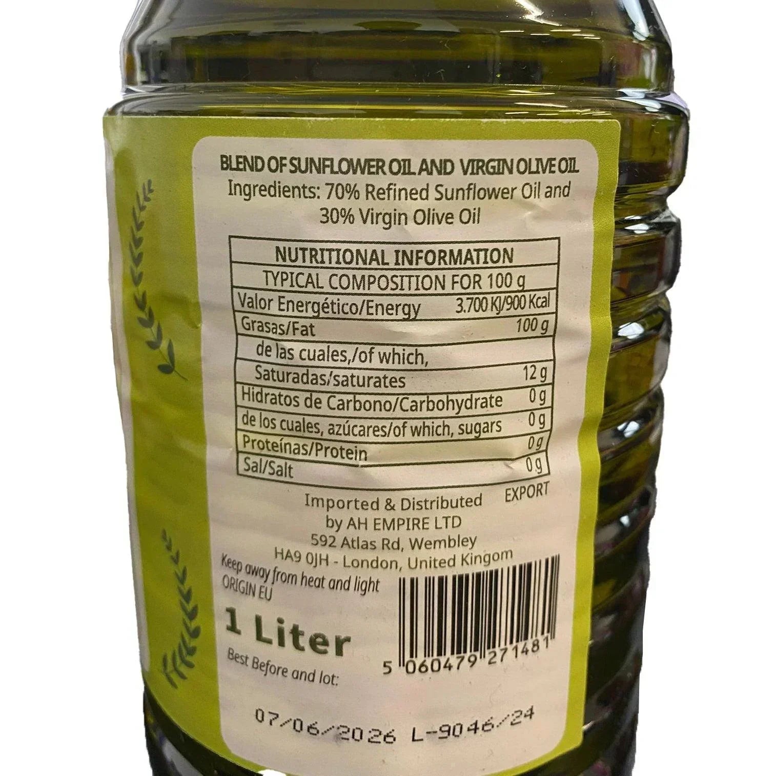El Ouazzania Gardens Sunflower & Virgin Olive Oil Blend (1L) - LemonSalt