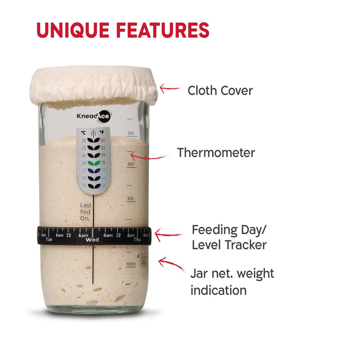 KneadAce Sourdough Kit Jar - Assorted Baskets (24oz)