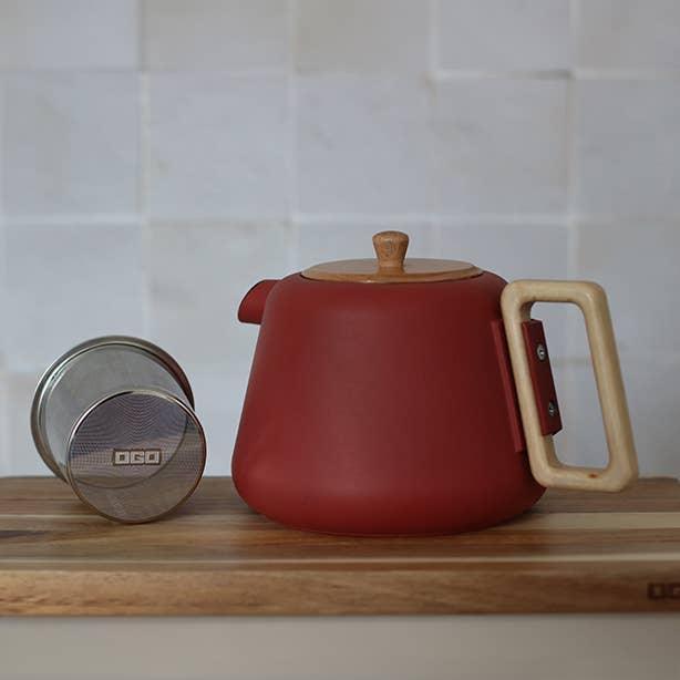 Ogo Living Viggo Cast Iron Teapot - Red (1l)