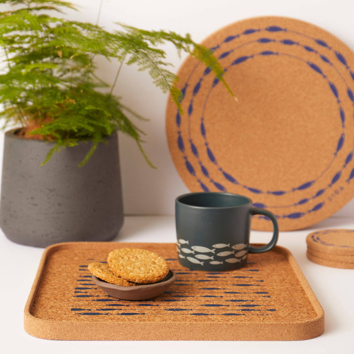 Liga Cork Tray - Fish on a Line (Navy)