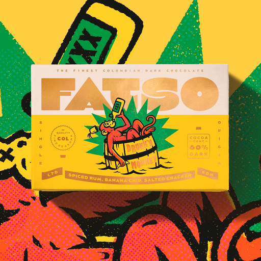 Fatso Drunk'n Monkey - 60% Dark Chocolate Chunky Bar (150g) - LemonSalt